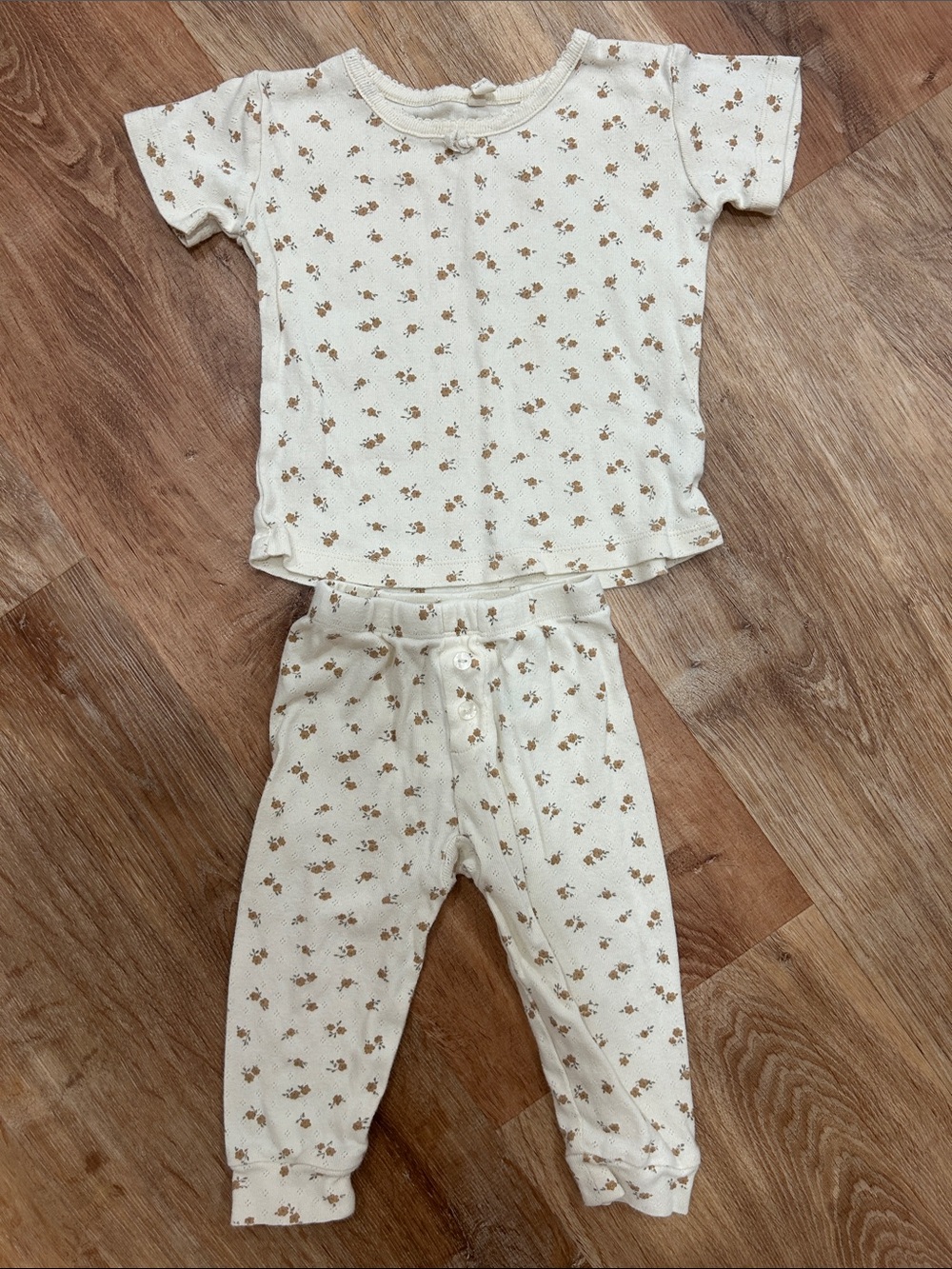 Quincy Mae Cream Floral Kids Set